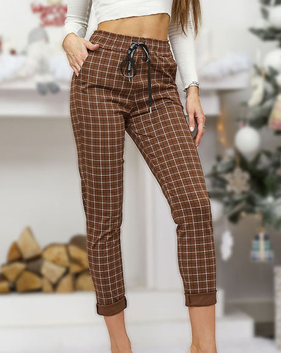 Royalfashion Ženske kariraste hlače