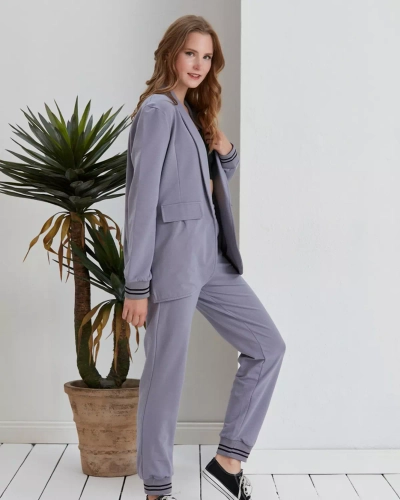 Royalfashion Vijolična dvodelna ženska majica