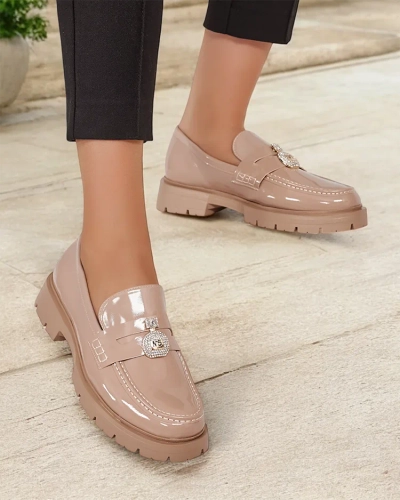 Royalfashion Ženski lakirani mokasini Bemies