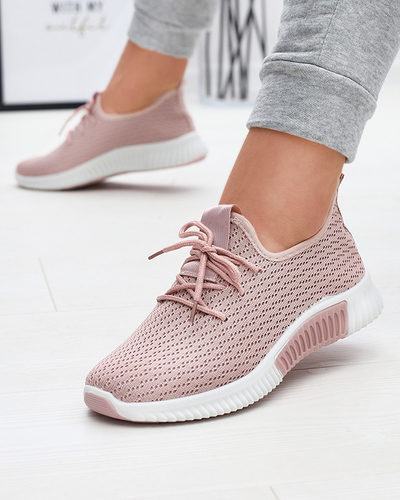 Royalfashion Różowe damskie materiałowe buty sportowe Vobbu