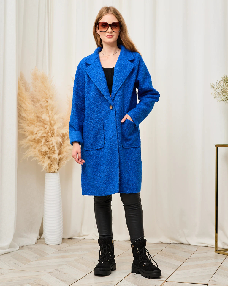 Royalfashion Cobalt ovčji plašč za ženske