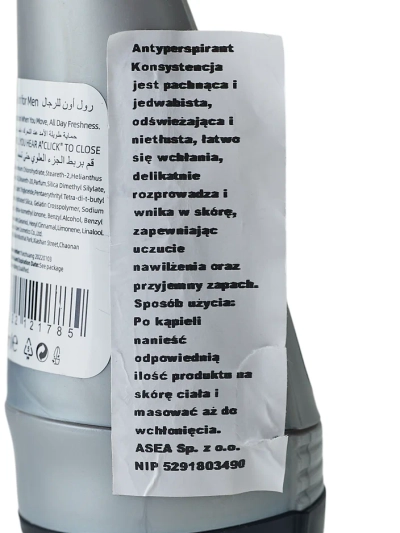 Moški roll-on deodorant-antiperspirant 50 ml