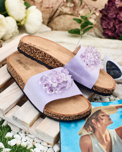 Royalfashion Ženske japonke Villo s kamenčki