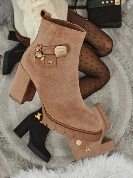 Ženski gležnarji eko semiš s peto Bearr