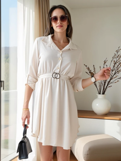 Royalfashion Elegantna ženska obleka do kolen