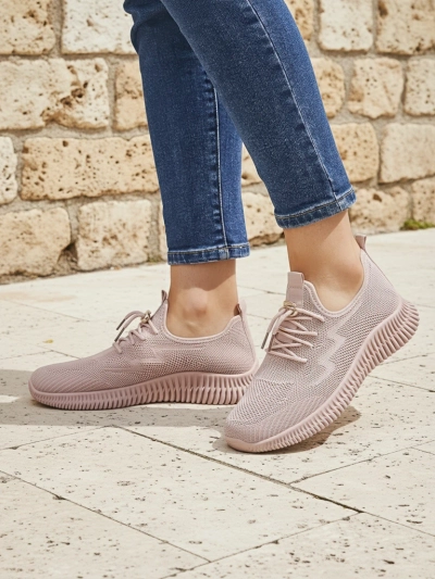 Aurelia Rosa – ženski športni čevlji Royalfashion iz tkanine, roza, ravna peta