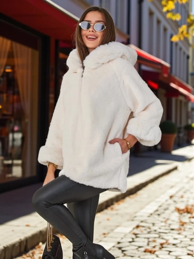 Royalfashion Ženska jakna od imitacije krzna