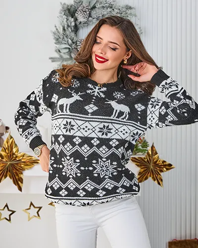 Royalfashion Ženski božični pulover