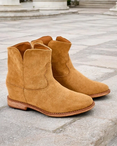 Royalfashion Ċriena karabinjeri fil-stil tal-cowboy fuq il-wedge mħassar Blueston
