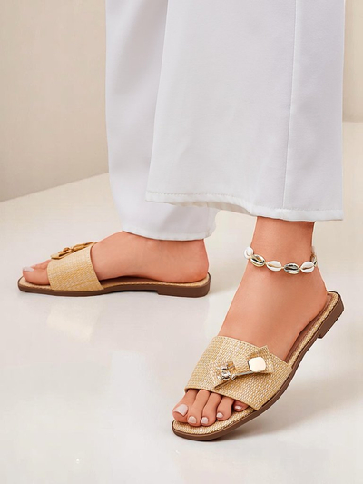 Royalfashion Ženske slamnate natikače Sandali Aurelia