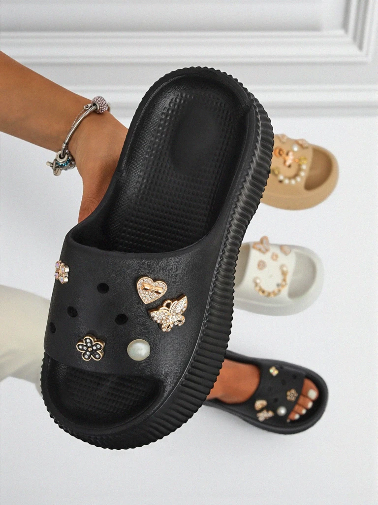Royalfashion ženske gumijaste natikače z okrasjem Slash Glam