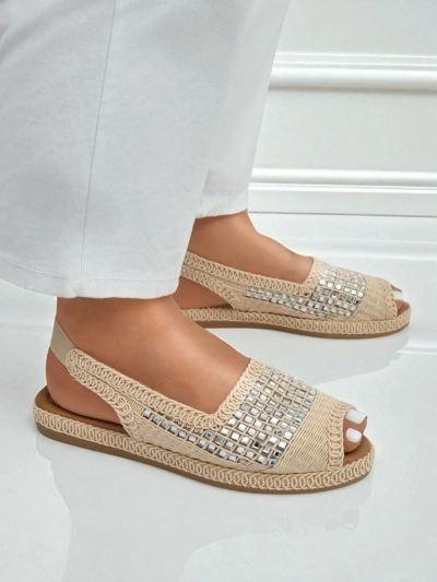 Ženske espadrile sandali z okrasnimi kamni Belle Sparkle