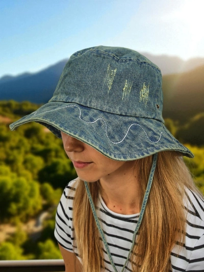 Ženski klobuk Perseida – denim plažni klobuk iz poliestra