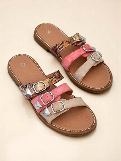 Royalfashion Ženske papuče sa ravnim đonom Snake Chic