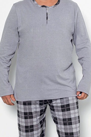 Royalfashion Moške karo bombažne pižame PLUS SIZE