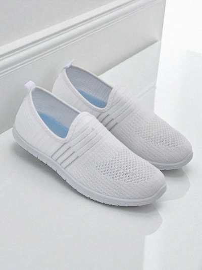 Ženski beli slip-oni Tkanina Callisto – lahki čevlji za pomlad in poletje