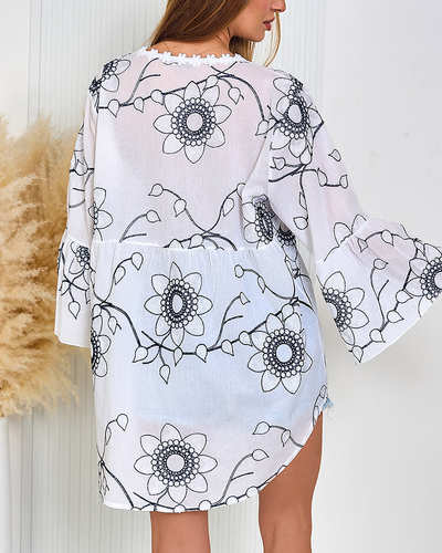 Royalfashion Ženska srajca oversize z vezenino