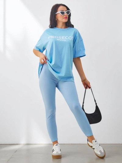 Royalfashion bombažni ženski komplet s kratkimi rokavi in leginami