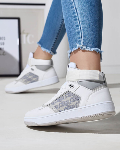 Royalfashion Białe damskie wysokie sneakersy sportowe Xosa