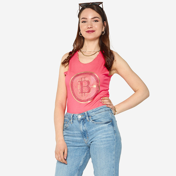 Royalfashion Damski top w kolorze neonowym różowym