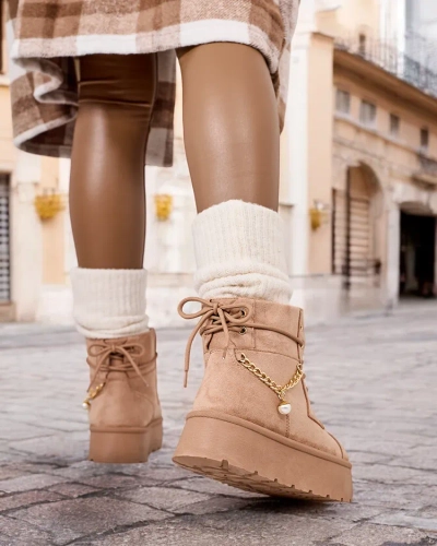 Royalfashion Ženski škornji Woruces z vezalkami