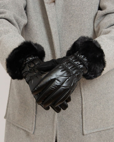 Royalfashion Ženske črne rokavice