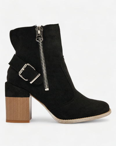 Royalfashion Črni ženski škornji z visoko peto Acimra