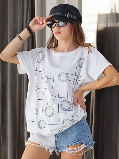Royalfashion Ženska bombažna majica z printom