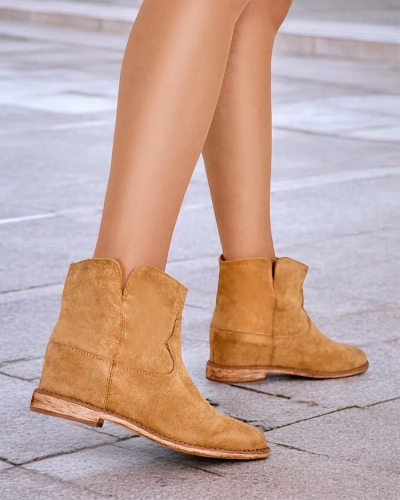 Royalfashion Ċriena karabinjeri fil-stil tal-cowboy fuq il-wedge mħassar Blueston