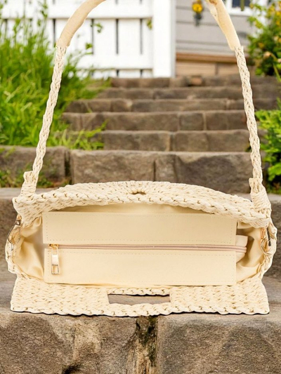 Royalfashion Majhna ženska torbica iz slame Mini Moon Straw