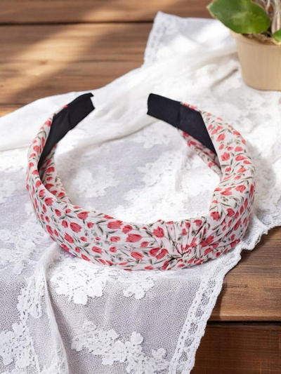 Royalfashion naglavni trak z mašno v cvetličnem vzorcu Lilia