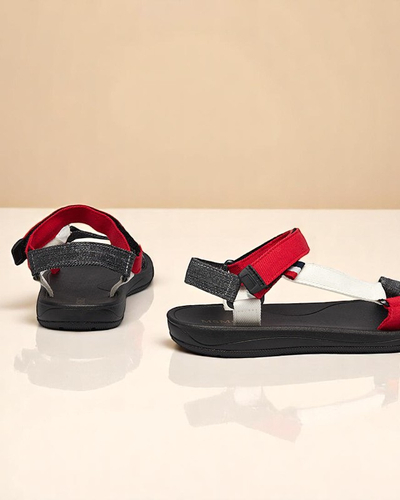 Royalfashion Ženski sandali iz blaga v rdeči barvi Ojo