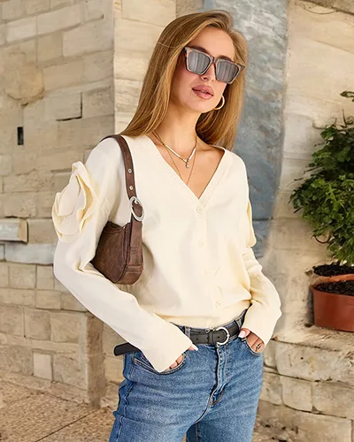 Royalfashion Ženski pulover brez gumbov