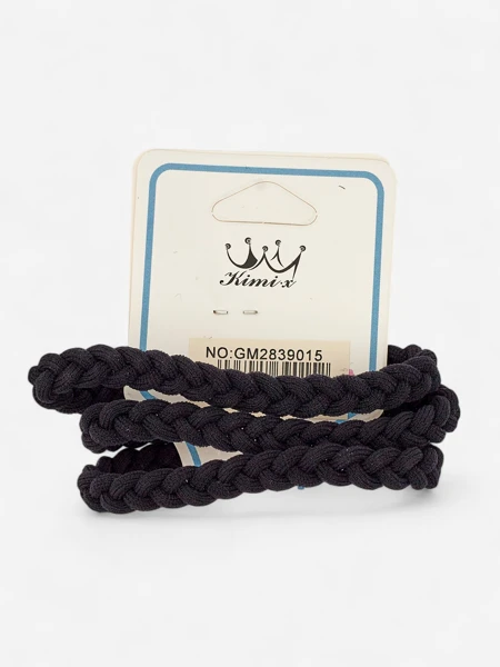 Royalfashion Komplet pisanih pletenih elastik za lase, 3 kosi