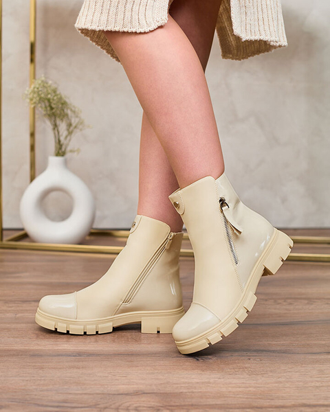 Royalfashion Beige matte Hedaheh ženski škornji