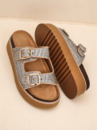 Royalfashion Ženski natikači s platformo Nora Woven