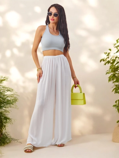 Royalfashion Viskoza ravne ženske hlače iz blaga