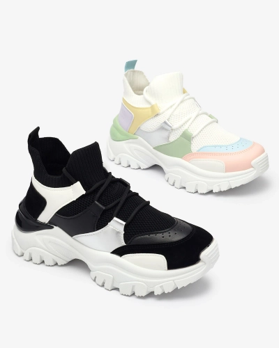 Royalfashion Biało- czarne sportowe sneakersy damskie Ziragga