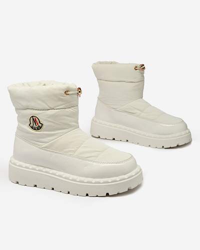 Royalfashion Ženski škornji z drsenjem v beli barvi Ireda