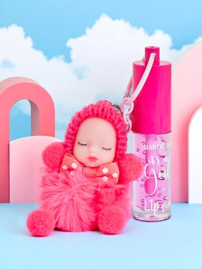 Otroški lip gloss z lutko Fuksija