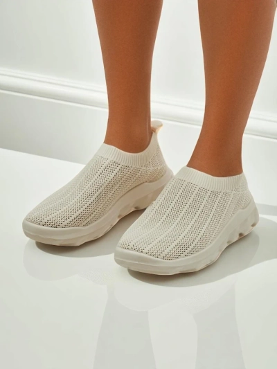 Ženski slip-on copati Arete bež, zračni športni copati iz tkanine