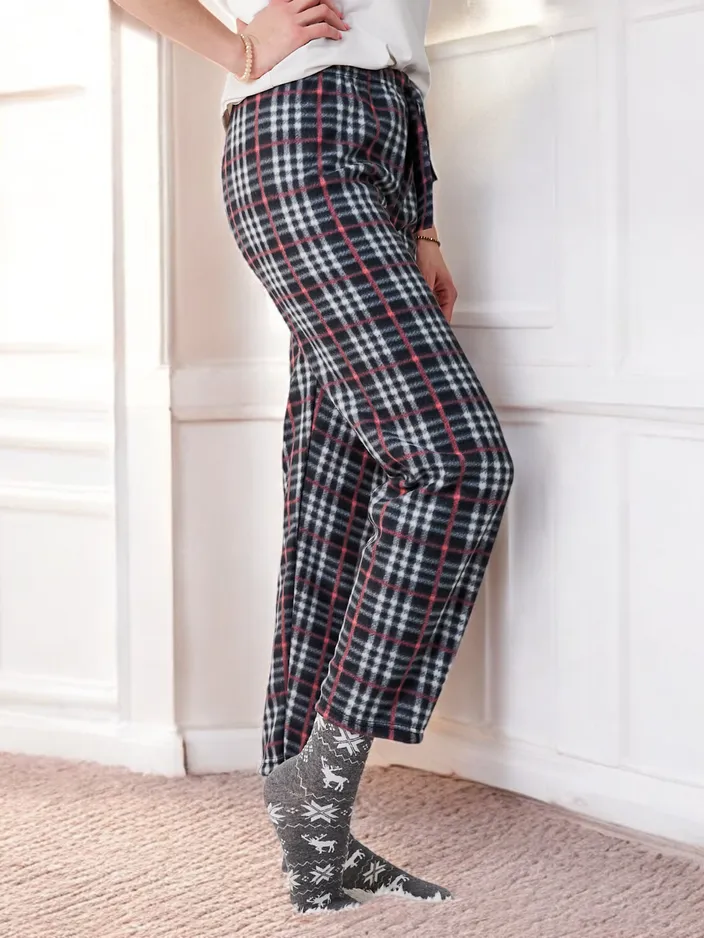 Royalfashion bombaž Christmas ženske pižame kariraste hlače