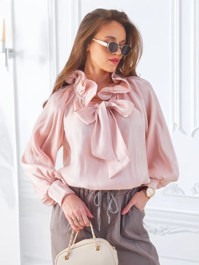 Royalfashion Šimrnica ženska srajca z dekorativnim ovratnikom