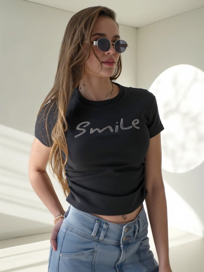 Royalfashion Ženska bombažna bluzica z napisom