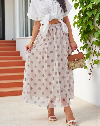 Royalfashion Ženska krila srednje dolžine iz viskoze s tilom in pikami