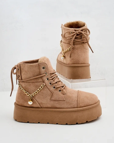 Royalfashion Ženski škornji Woruces z vezalkami