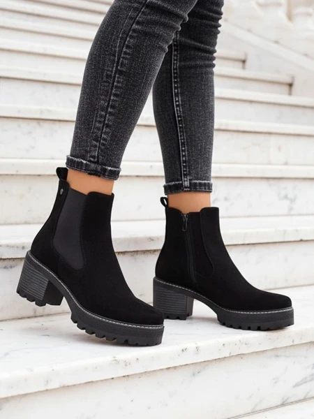 Royalfashion Eco-suede ženske gležnjače na potpetici Segori
