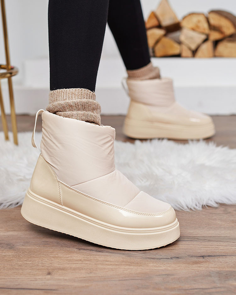 Royalfashion Beige Maderta ženski snežni škornji
