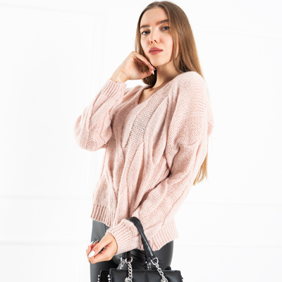 Royalfashion Jasnoróżowy sweter damski