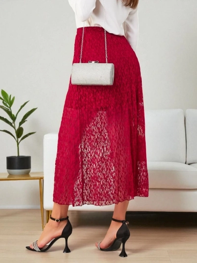 Royalfashion Ženska midi krila s čipko